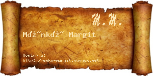 Ménkü Margit névjegykártya